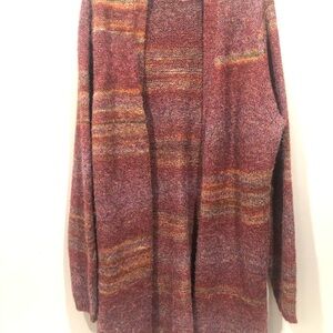 Natural Reflections Maroon and Orange Cardigan